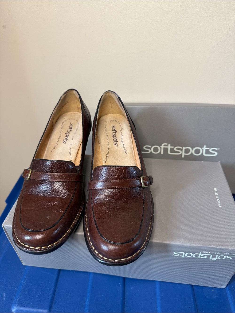 Softspots Women's Dark Brown Leather Penny Loafer